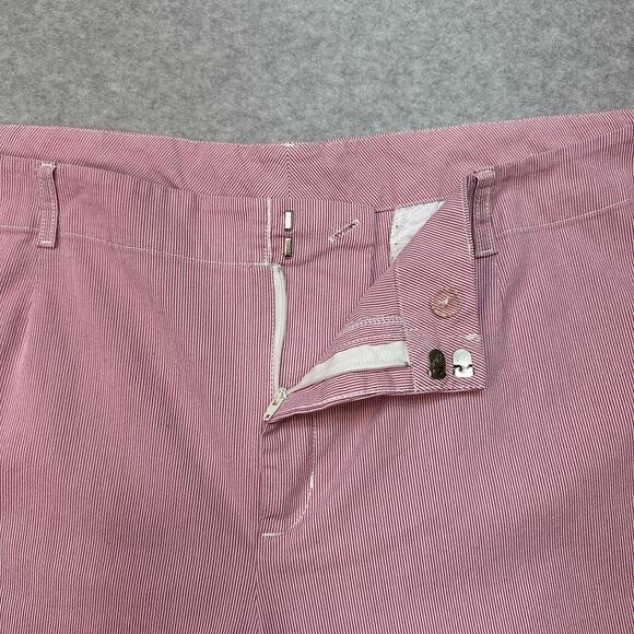 Merona Capri Pants WMNS SZ 20W Red White Stripe Faux Back Pocket High Waist Crop - Picture 2 of 12